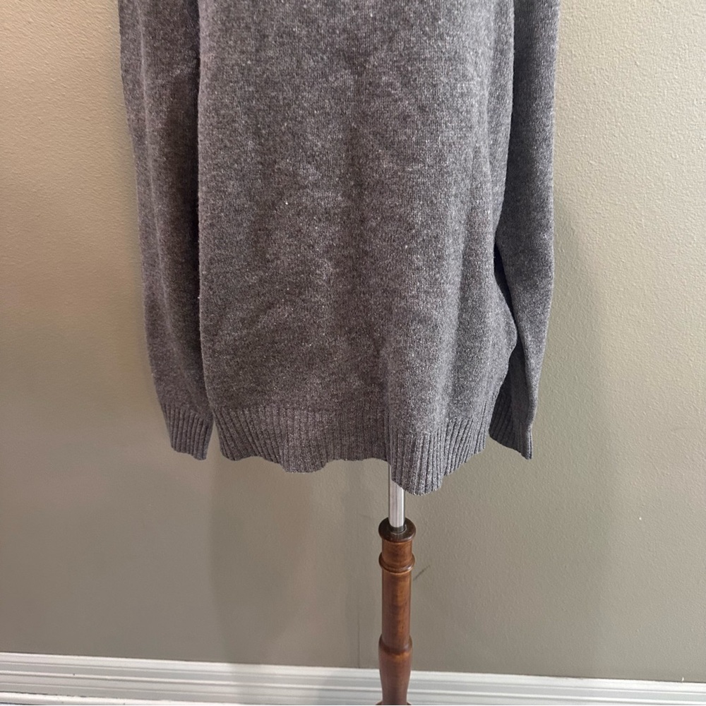 Gray Women's Sweater J Crew 100% Lambswool quarter zip Pull Over - Picture 6 of 13